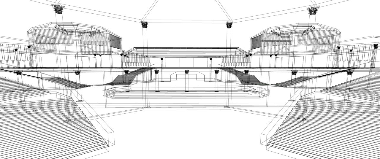 Progetto architettonico della struttura del museo digitale Dama.