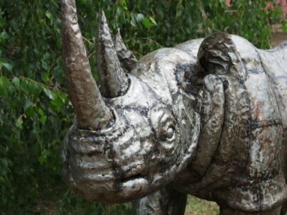 6 Feet metal black rhino Moses dettaglio